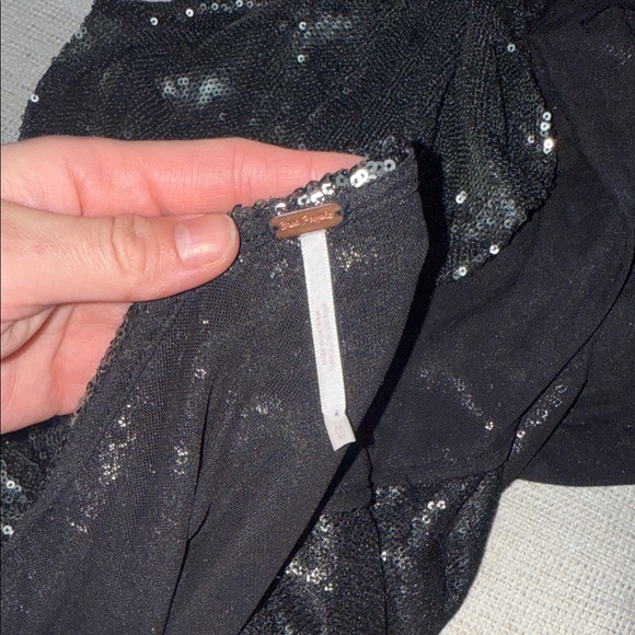 NWT Free People Manuka Sequin Mini Dress in Gunmetal SIZE MEDIUM - Picture 4 of 10